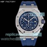 HBF Clone Audemars Piguet Royal Oak Offshore 26238ST Blue Chronograph Rubber Strap Watch 